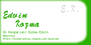 edvin kozma business card